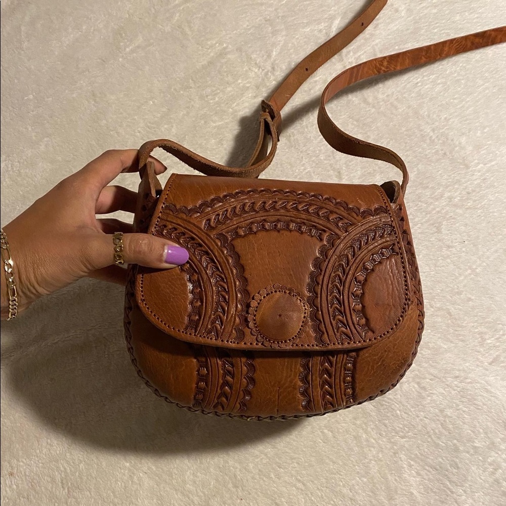 New artesanal real leather crossbody